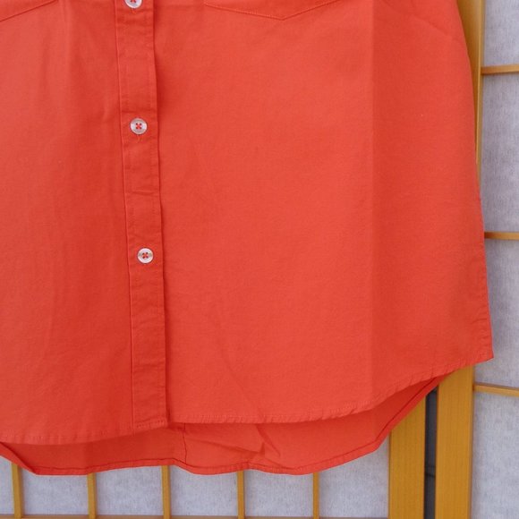 FRESH PRODUCE Oxford Camp Shirt cotton/spandex Poppy red s/s - Picture 4 of 6